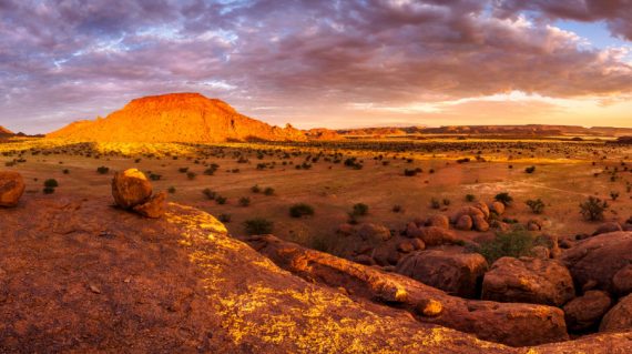 Panoramic,View,Of,An,Amazing,Sunset,Over,The,Scenic,Landscape